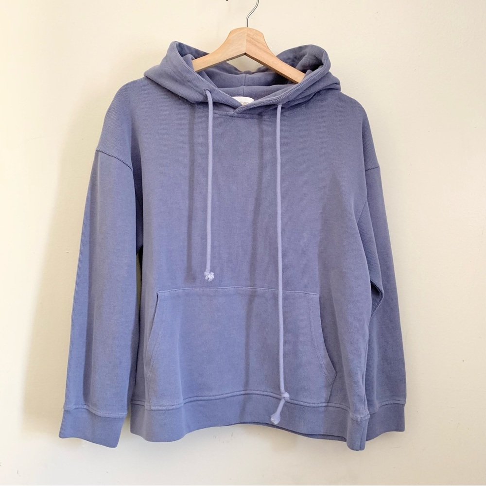 ❤️ 3/50 Miki Studio Periwinkle Blue Ribbed Hoodie US Small